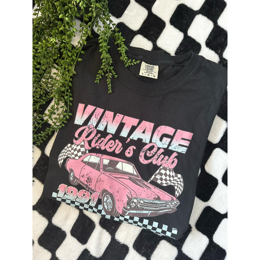 Vintage Riders Club Graphic Tee-Womens-Evelyns Fashion