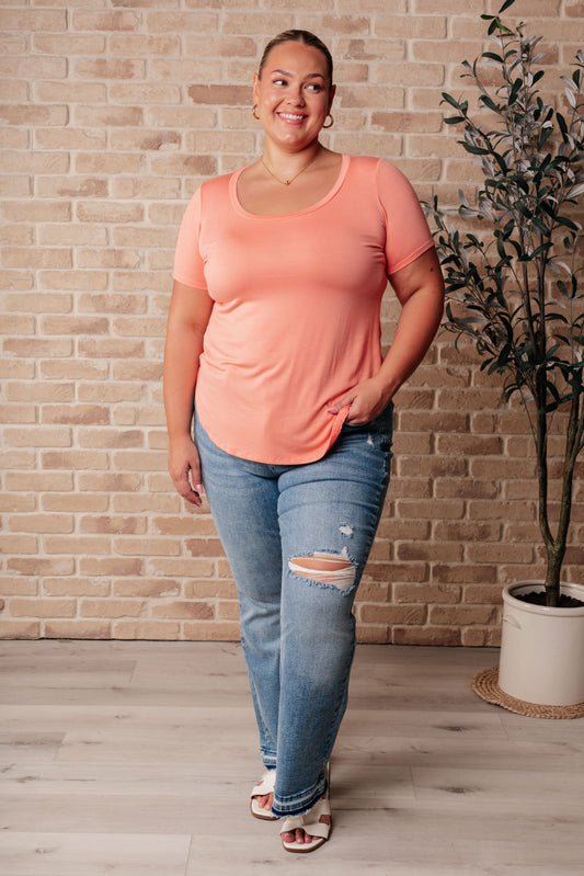 We Go Together Top In Cantaloupe-Tops-Evelyns Fashion