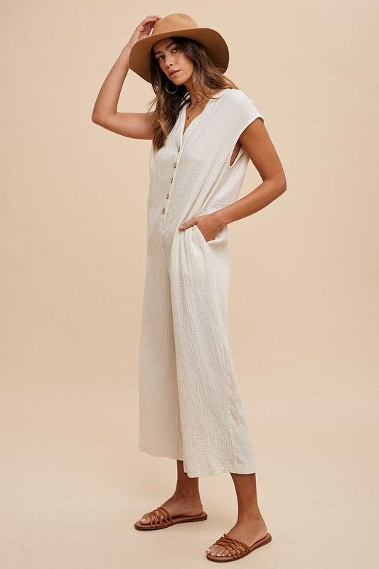 Wide Leg Jumpsuit with Pockets – Breezy, Bold & All-Day Chic-jumpsuits-Evelyns Fashion