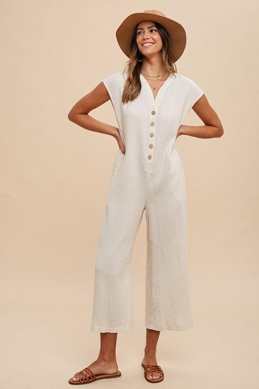 Wide Leg Jumpsuit with Pockets – Breezy, Bold & All-Day Chic-jumpsuits-Evelyns Fashion