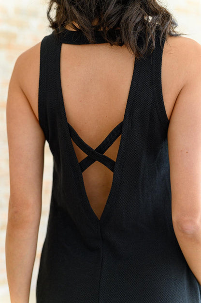 Women's Crisscross Cut Dress-Dresses-Evelyns Fashion