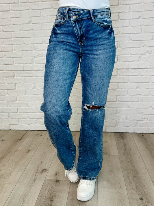 Women's High Rise Denim Jeans-Womens-Evelyns Fashion