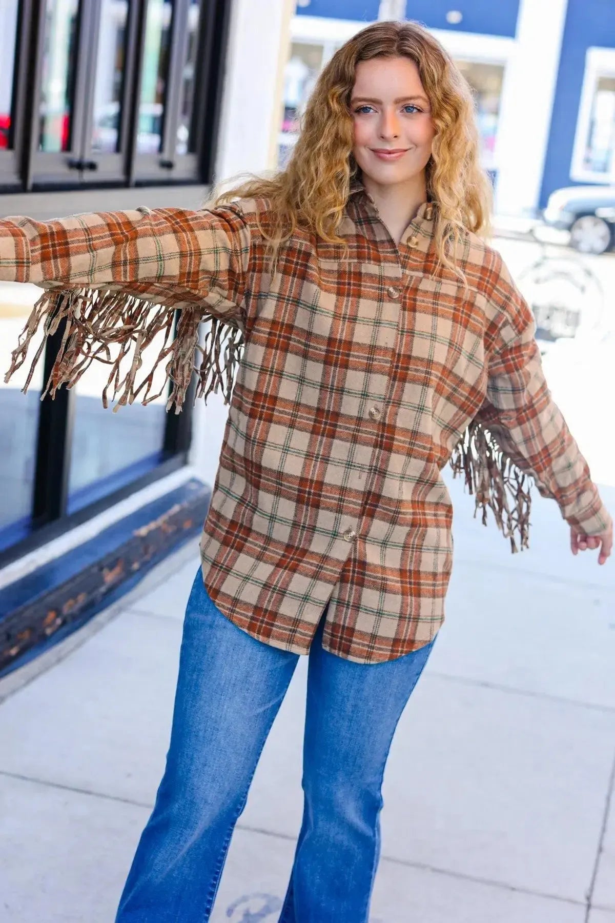 Women's Plaid Jacket-2024 Blow-Out Sale-Evelyns Fashion