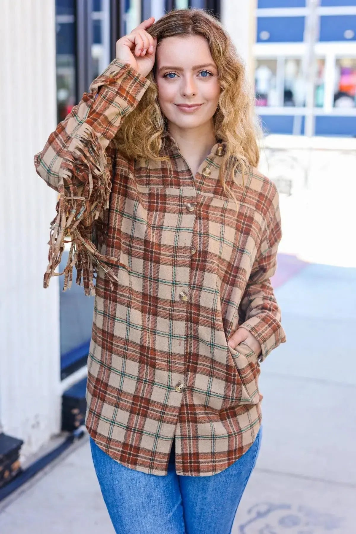 Women's Plaid Jacket-2024 Blow-Out Sale-Evelyns Fashion