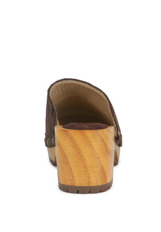 Women's Suede Clog Mules-CLOGS-Evelyns Fashion