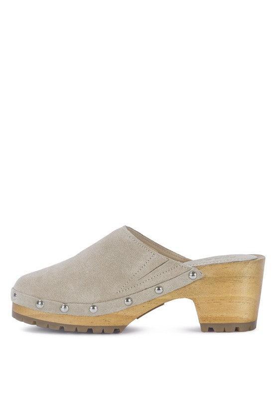 Women's Suede Clog Mules-CLOGS-Evelyns Fashion