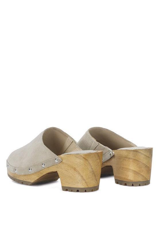 Women's Suede Clog Mules-CLOGS-Evelyns Fashion