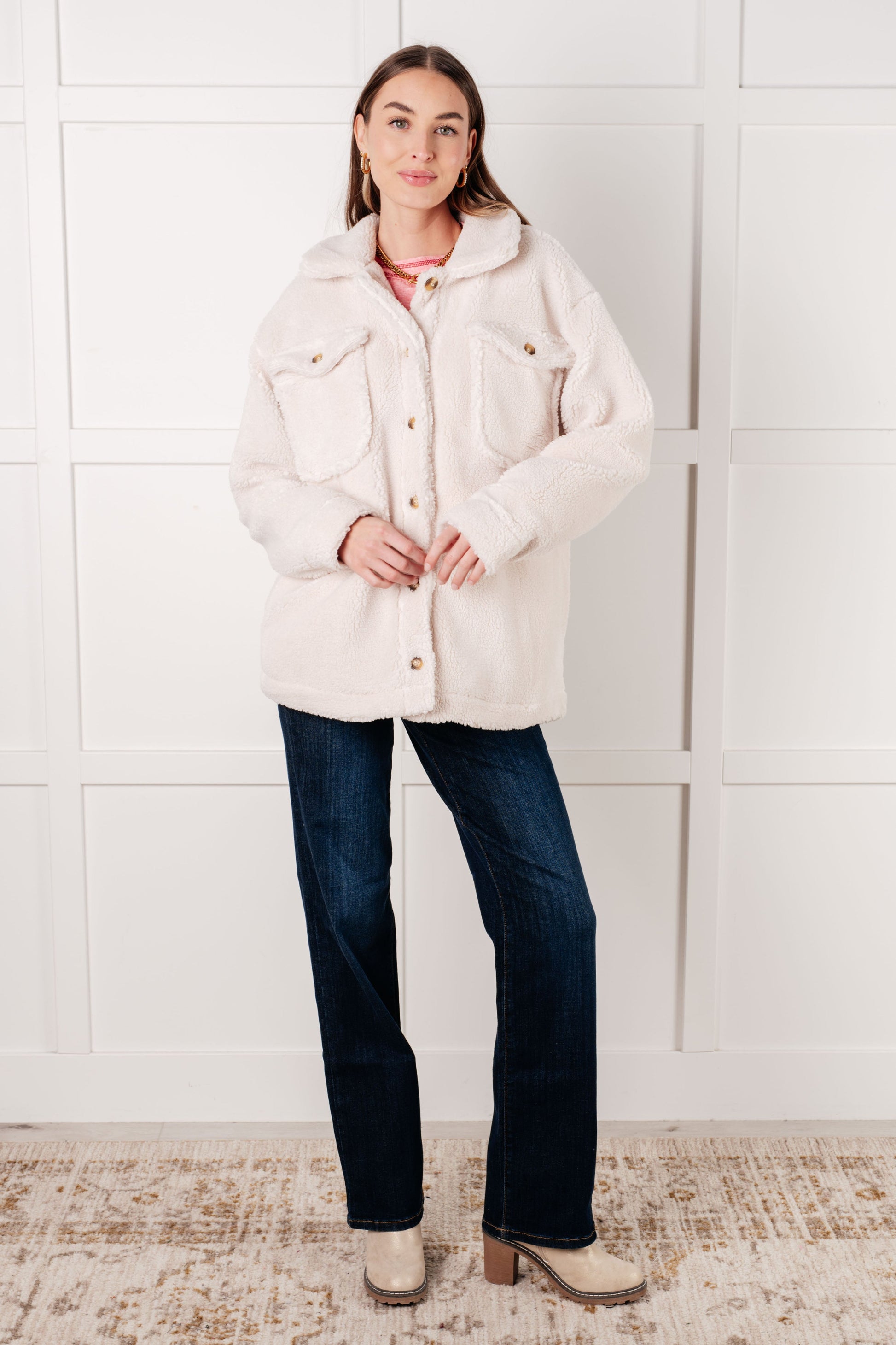 Wrap Yourself in Cozy Elegance with the Shrouded in Sherpa Coat! 🤍✨-Layers-Evelyns Fashion
