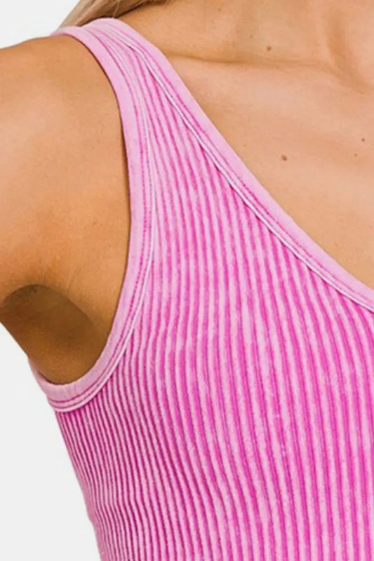 Zenana's Cropped Tank Top-Tank Tops-Evelyns Fashion
